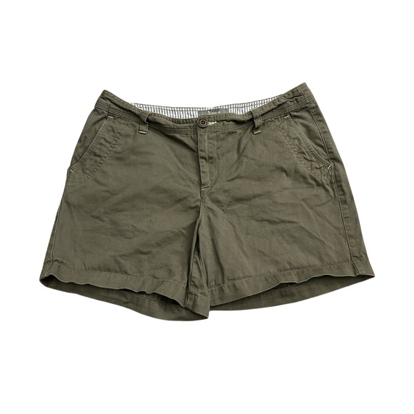 Natural Reflections Pants - Natural Reflections Chino Shorts Womens 8 Olive Green Excellent Utility Mid Rise